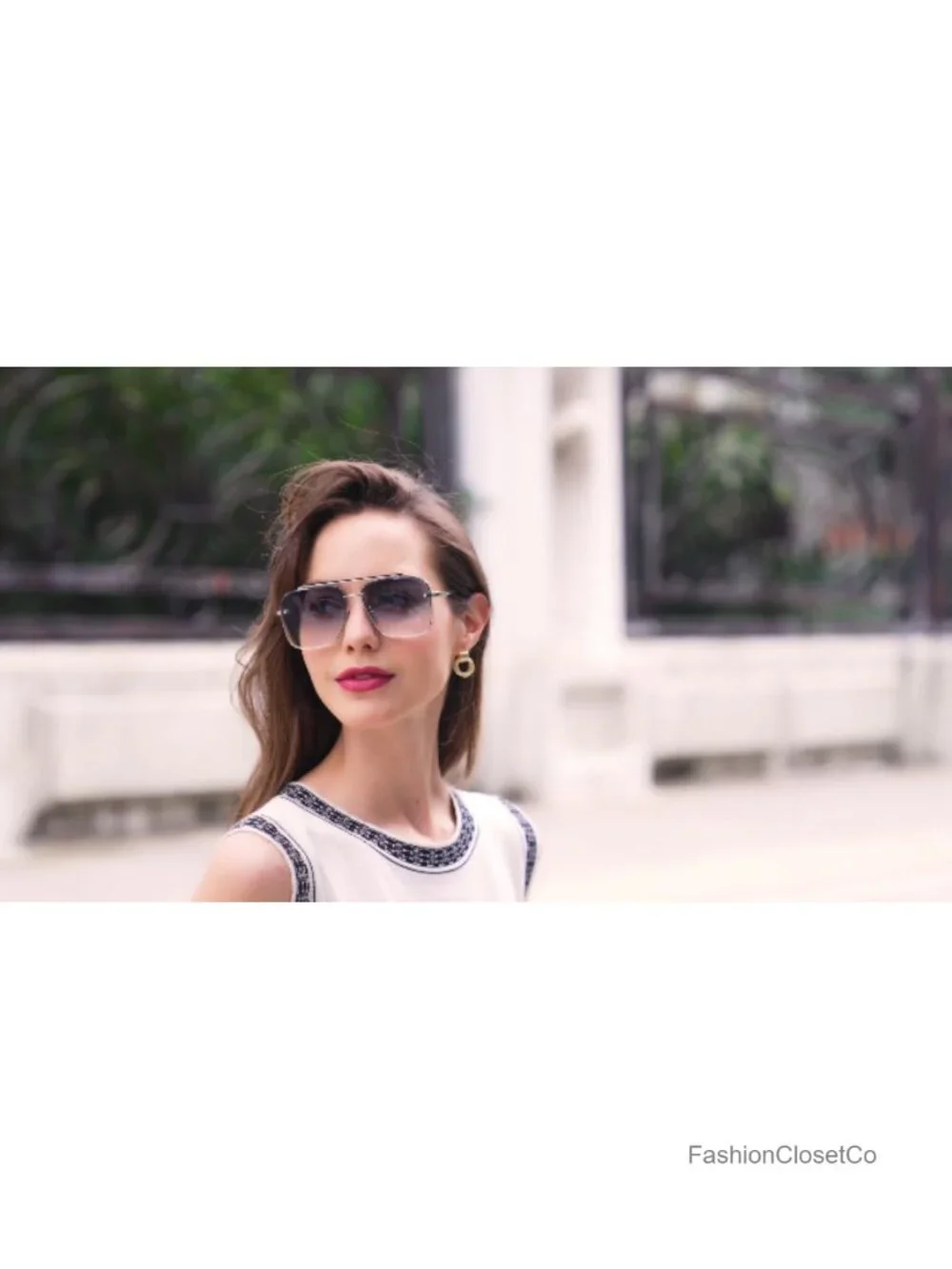 Retro Aviator Gradient Sunglasses UV400 Protection Metal Frame